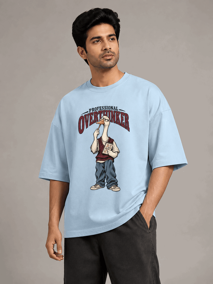 Professional Overthinker Goose – Oversized Graphic T-Shirt