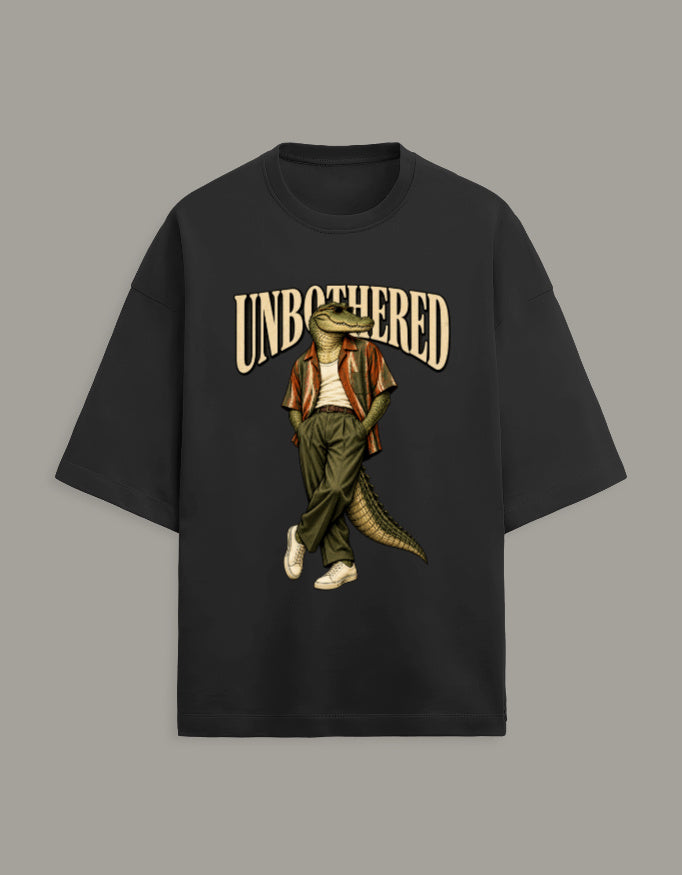 Unbothered Crocodile — Black — front product view