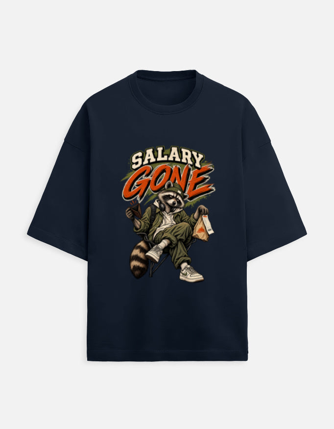 Salary Gone Raccoon — Navy Blue — front product view