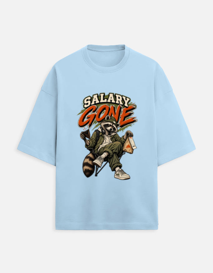 Salary Gone Raccoon — Baby Blue — front product view