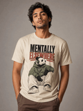 mentally elsewhere panda beige close male AI studio photoshoot