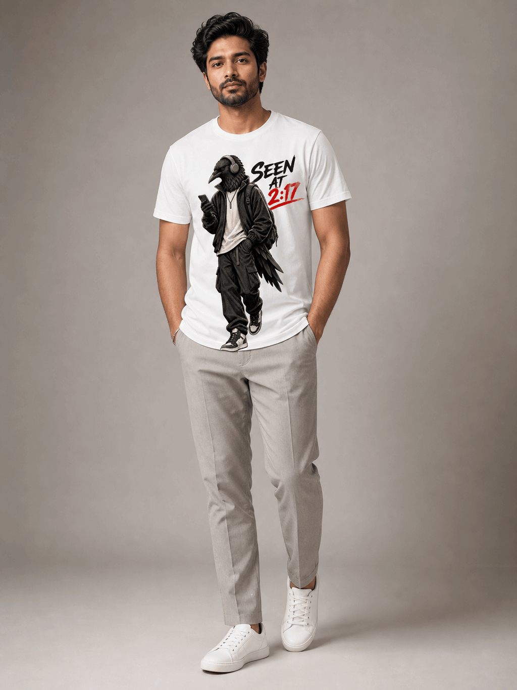 seen at 2 17 crow white full male AI studio photoshoot