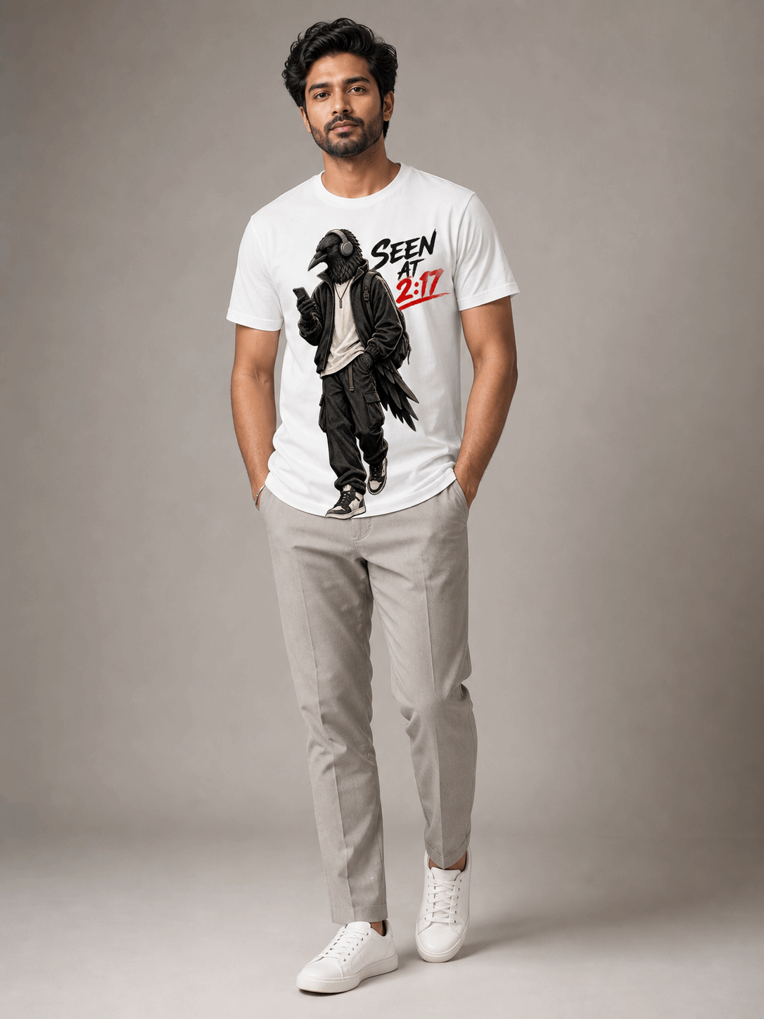 seen at 2 17 crow white full male AI studio photoshoot